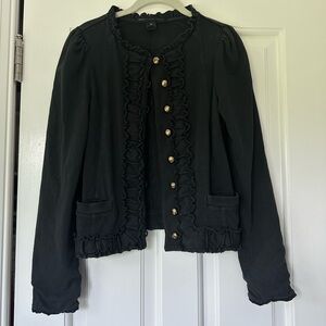 Black Ruffle Detail Marc Jacobs Jacket w/ Gold Buttons